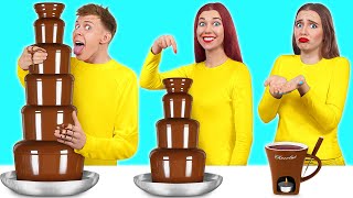 Chocolate Fountain Fondue Challenge | Eating Only Sweet 24 Hours by Multi DO Food Challenge