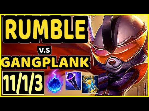AYEL (RUMBLE) vs GANGPLANK - 11/1/3 KDA TOP CHALLENGER GAMEPLAY - BR