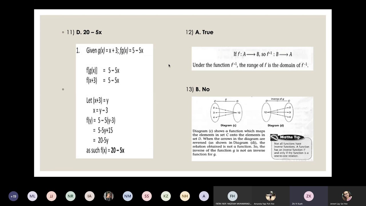 Active Learning (Chapter 1: FUNCTIONS)