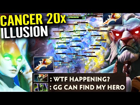 WTF CANCER! 20x ILLUSION Naga Siren 8 slot vs Phantom Lancer Divine Rapier - Most Epic Fight Dota 2