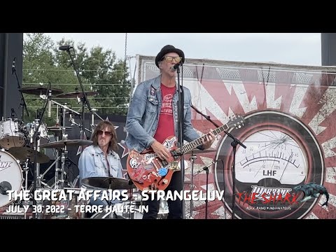 The Great Affairs perform "Strangeluv" on July 30, 2022 in Terre Haute, Indiana at The Mill