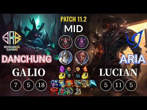SRB Danchung Galio vs CGA Aria Lucian Mid - KR Patch 11.2