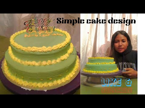 Birthday cake simple decorating  // Vineela Flavour