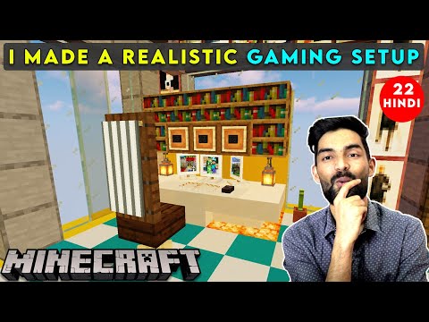 Navrit Gaming - MAKING A GAMING SETUP IN MINECRAFT - MINECRAFT SURVIVAL GAMEPLAY IN HINDI #22