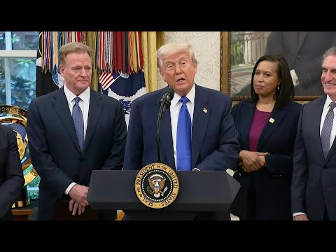 Video Thumbnail: Trump announces the 2027 NFL draft will be held in Washington, DC | AFP