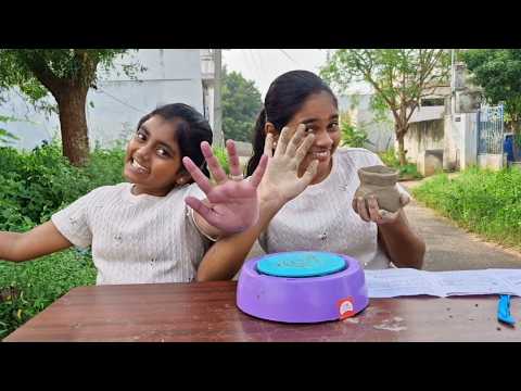Mini Pottery WHEEL🍯🏺 machine for Diya /UNBOXING/DIY/DiyaIshwarya