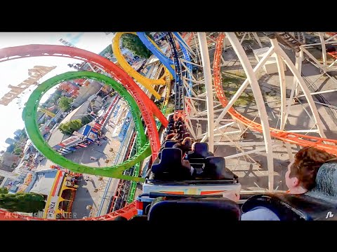 OLYMPIA LOOPING - World's Largest Portable Coaster - Back Row POV (Prater Vienna)