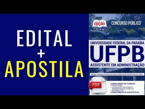 Concurso UFPB 2019 - Baixar Edital e Apostila em PDF