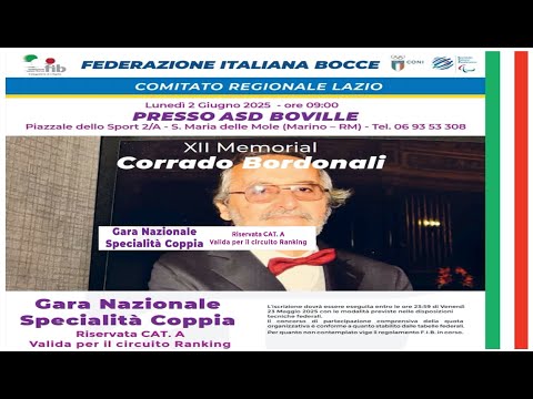 XII MEMORIAL CORRADO BORDONALI - GARA NAZ. ALTO LIVELLO A COPPIE CAT. A CIRCUITO RANKING.