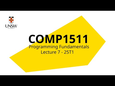 COMP1511 Week 4 Lecture 1