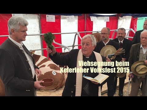 Viehsegnung beim Keferloher Volksfest 2015 durch Prälat Josef Obermaier am 05.09.2015