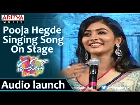 Pooja Hegde Singing Song On Stage At Mukunda Audio Launch - Varun Tej, Pooja Hegde