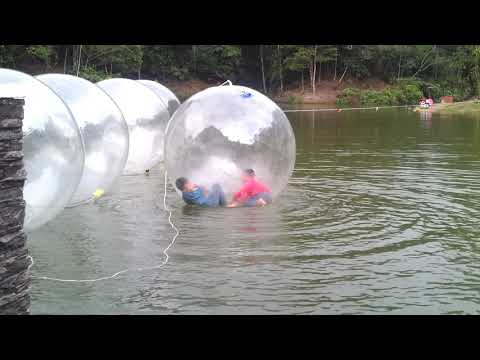 My kids in a giant ball