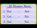20 Rhyming Words Rhyming Words Rhyming Words In English Rhyming Word Rhyming Words 20