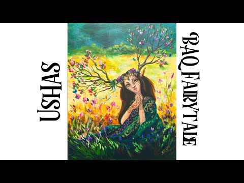 How to paint with Acrylic Fairy Tale BAQ Ushas part one. | TheArtSherpa