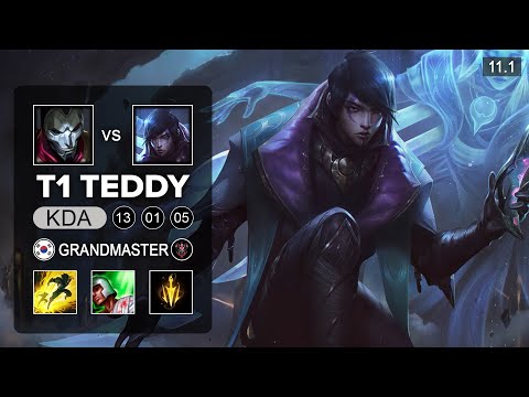 T1 Teddy Aphelios Bot vs Jhin  - KR Grandmaster Patch 11.1