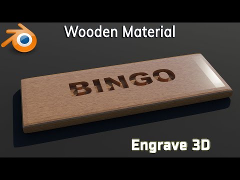 How to Create wooden material and Engrave 3D text using Blender - 193