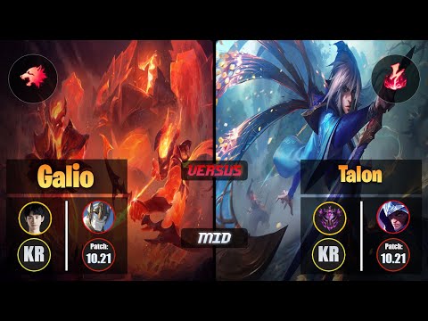 Doinb GALIO (Mid) [Predator] VS TALON - Master KR Patch 10.21