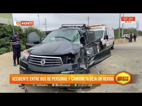 La Libertad: un herido tras choque entre bus y camioneta en Virú