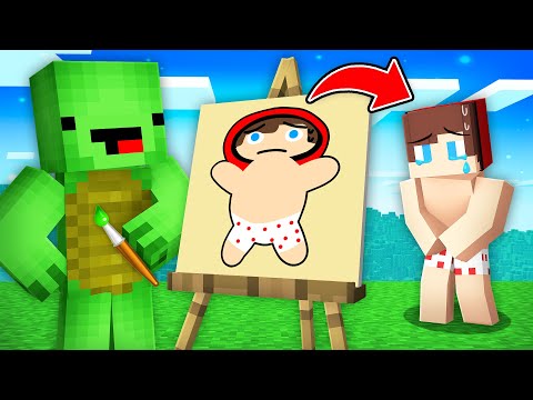 Mikey Use DRAWING MOD for PRANK on JJ in Minecraft! - Maizen