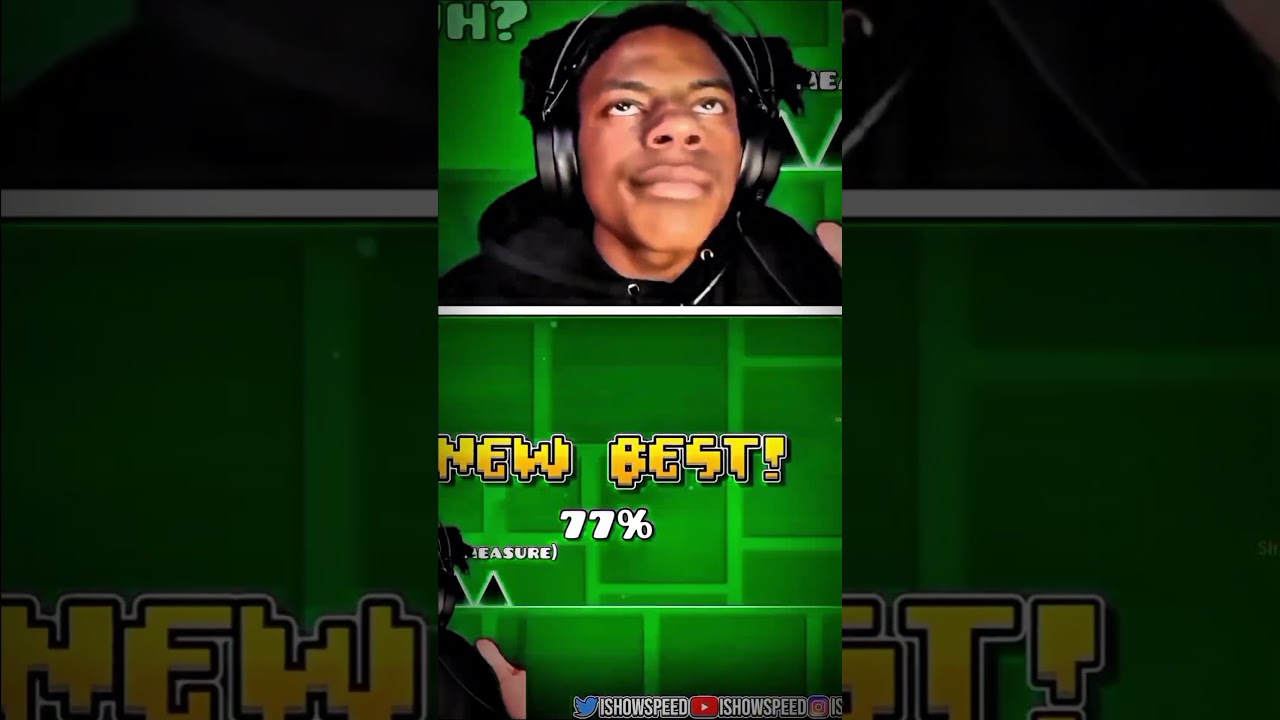 SPEED Beats the IMPOSSIBLE Level in Geometry Dash 🤯 #shorts #ishowspeed #shortsfeed