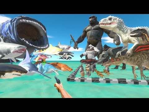 FPS Avatar Rescues Dinosaurs and Primates and Fights Sea Monsters - Animal Revolt Battle Simulator