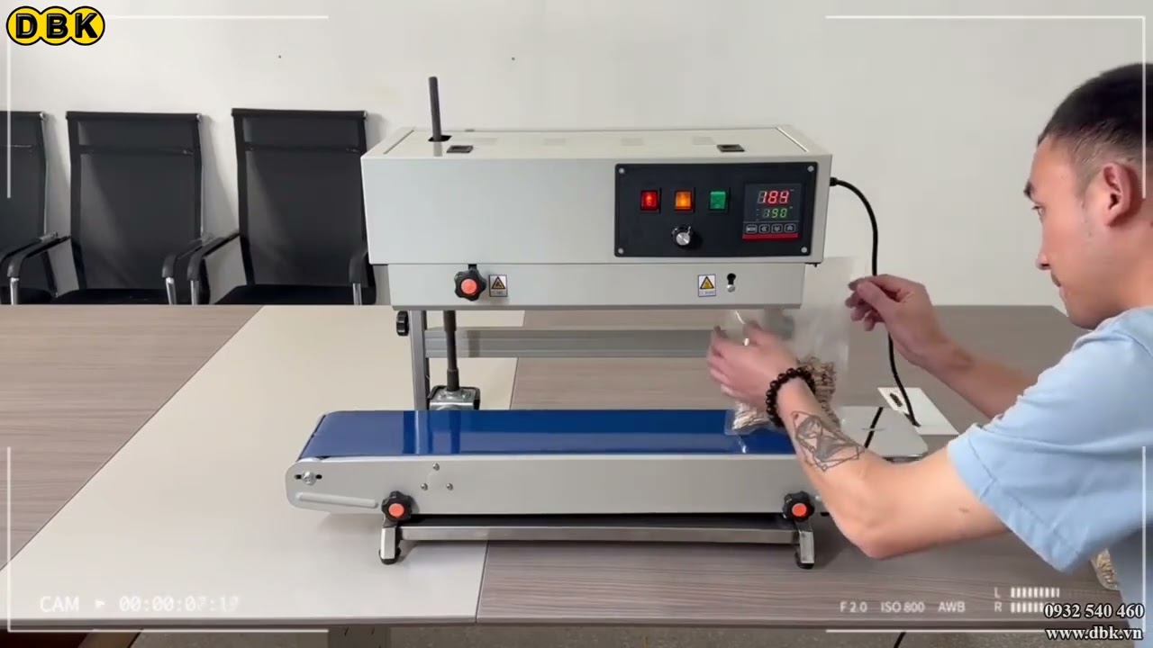 Video Máy hàn miệng túi liên tục FR750WP (chân cao) - Máy hàn miệng túi liên tục FR900W ( chân cao 15-25cm)