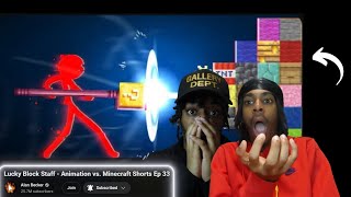 Lucky Block Staff - Animation vs. Minecraft Shorts Ep 33 | Reaction