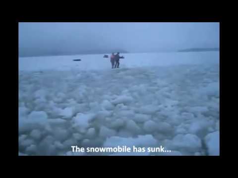 Crazy Russian Videos - Snow Vehicle Sunk - English Subs