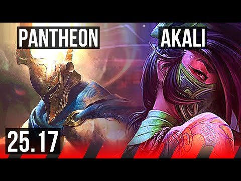 PANTHEON vs AKALI (TOP) | 7 solo kills, 42k DMG | KR Diamond | 25.17
