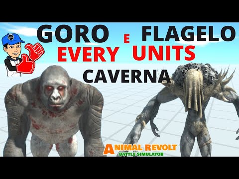 Flagelo e Goro Every Units - Caverna da luta -  Animal Revolt Battle Simulator