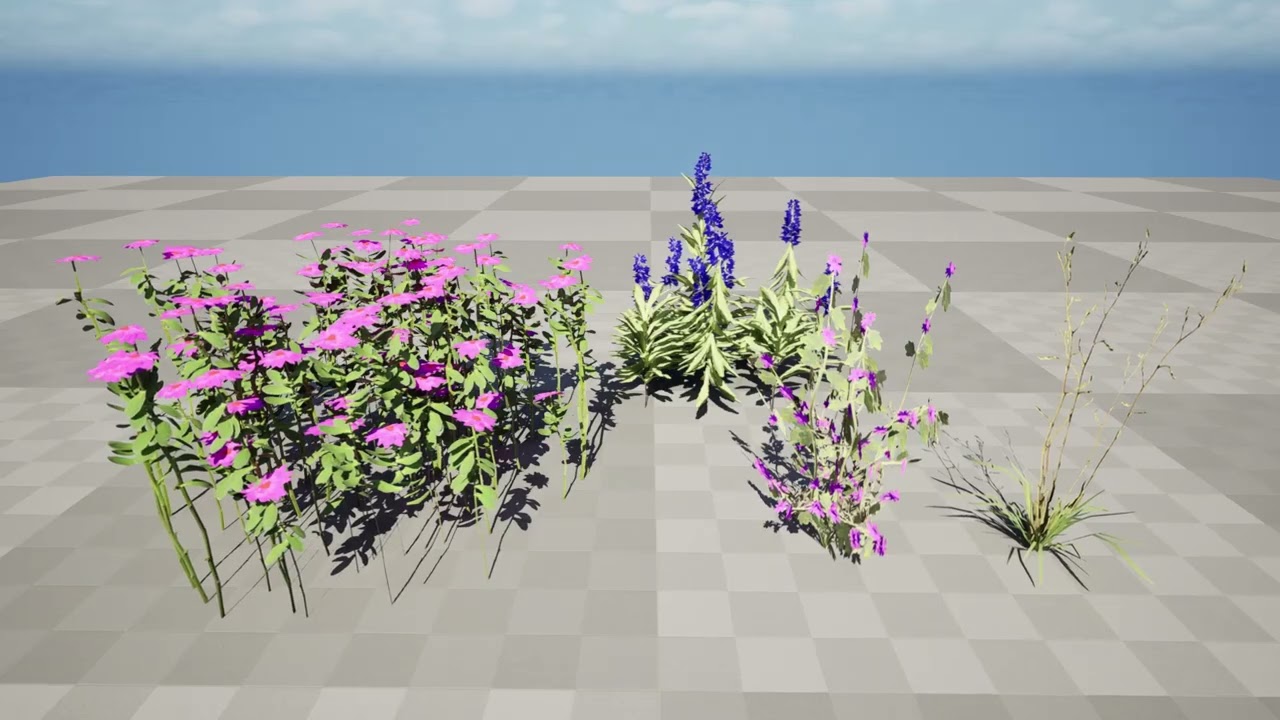 Game Ready Wildflower Foliage Pack 3D Model