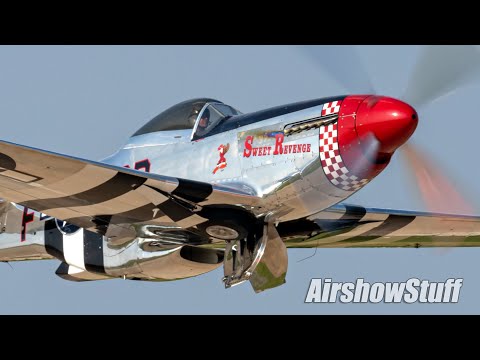 HUGE Gathering of P-51 Mustangs - Sounds of WWII - EAA AirVenture Oshkosh 2019