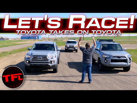 Which Toyota 4x4 Is The QUICKEST? Tacoma vs. 4Runner vs. FJ Cruiser Drag Race!