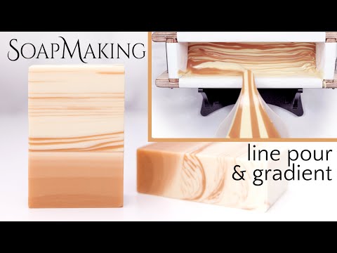 Line Pour with Gradient Soap Making | Orange Cedarwood Soap