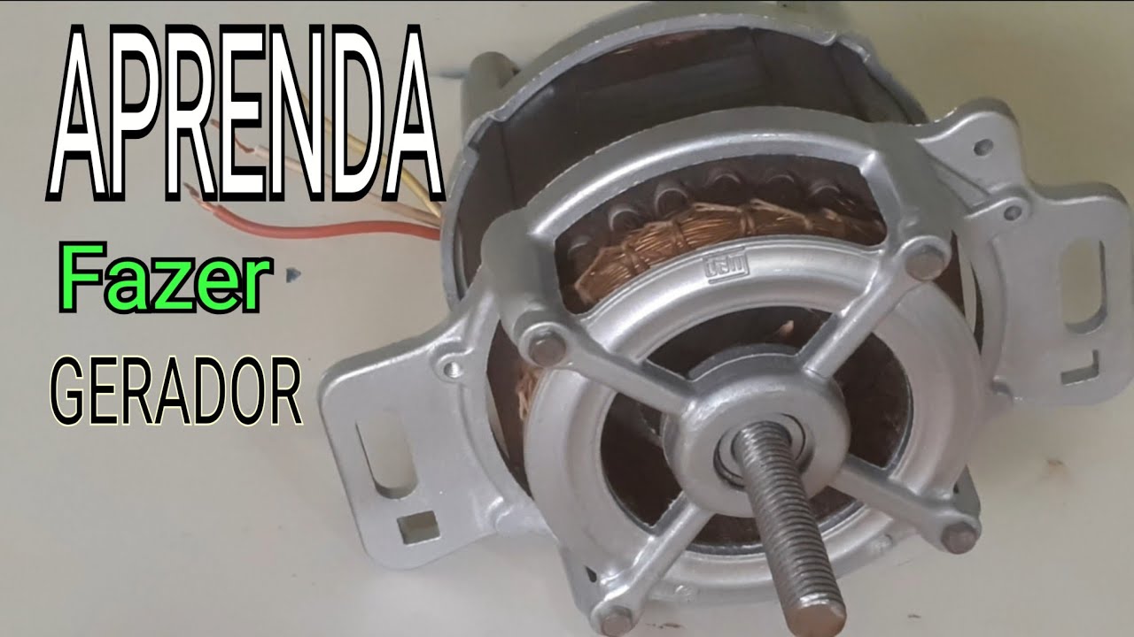 EU VOU ensinar FAZER GERADOR de energia elétrica com MOTOR DE MAQUINA DE LAVAR ROUPA