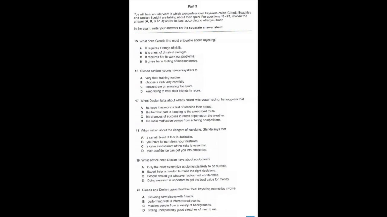 Listening C1, CAE Practice Test 2015 Plus 2, Test 7, Part 3