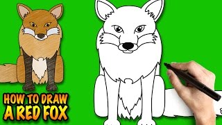 How to draw a Fox - Cute Animals - Easy step-by-step drawing tuturial