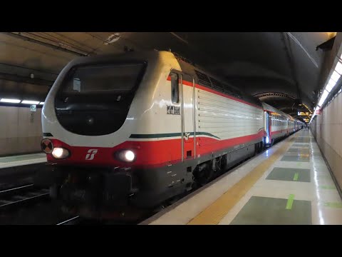 Italy: 'Frecciabianca', a Class E402 powered Ventimiglia to Milano Centrale service leaves Sanremo