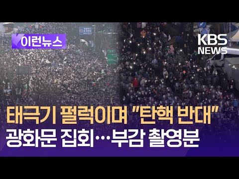 태극기 펄럭인 광화문 “탄핵 반대”
