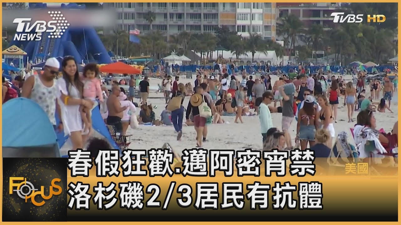 春假狂歡.邁阿密宵禁　洛杉磯2/3居民有抗體