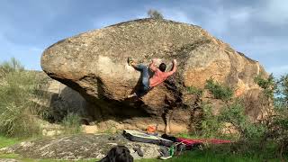 Video thumbnail of Pata negra, 7b. Los Barruecos