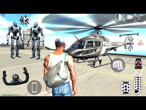 Indian Robot AI vs Police Helicopter New Helipad in Open City Simulator - Android Gameplay