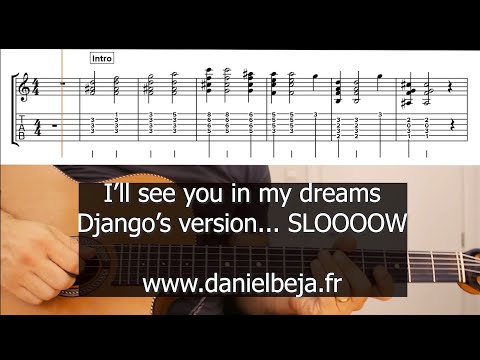 I'll see you in my dreams - Django's Solo slow on Guitar with tab / Gypsy Jazz