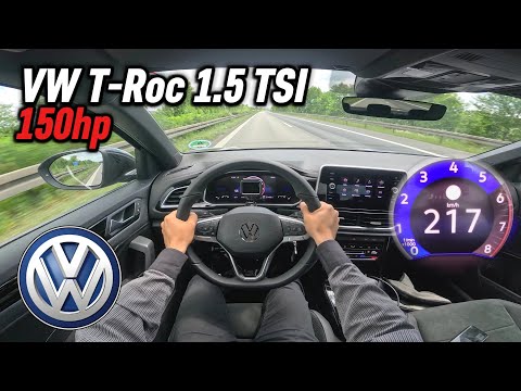 2025 Volkswagen T-Roc 1.5 TSI-DSG (150 hp) | POV Autobahn Test Drive in Germany