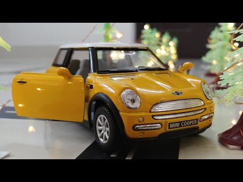 Металлическая машинка Kinsmart 1:28 «Mini Cooper S» KT5059D инерционная / Голубой