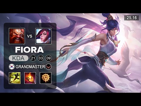 Fiora vs Gragas Top - KR Grandmaster - Patch 25.16 Season 15