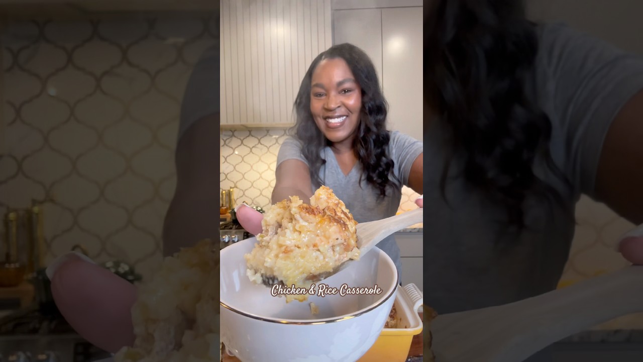 Chicken & Rice Casserole #easyrecipe #chickenandrice #chickenandricecasserole #cookingtutorial