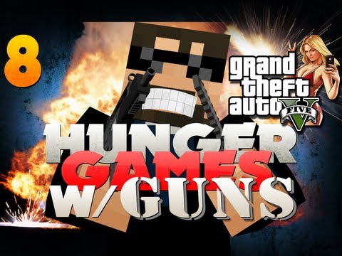 Minecraft Hunger Games with GUNS 8!! GRAND THEFT AUTO 5!!