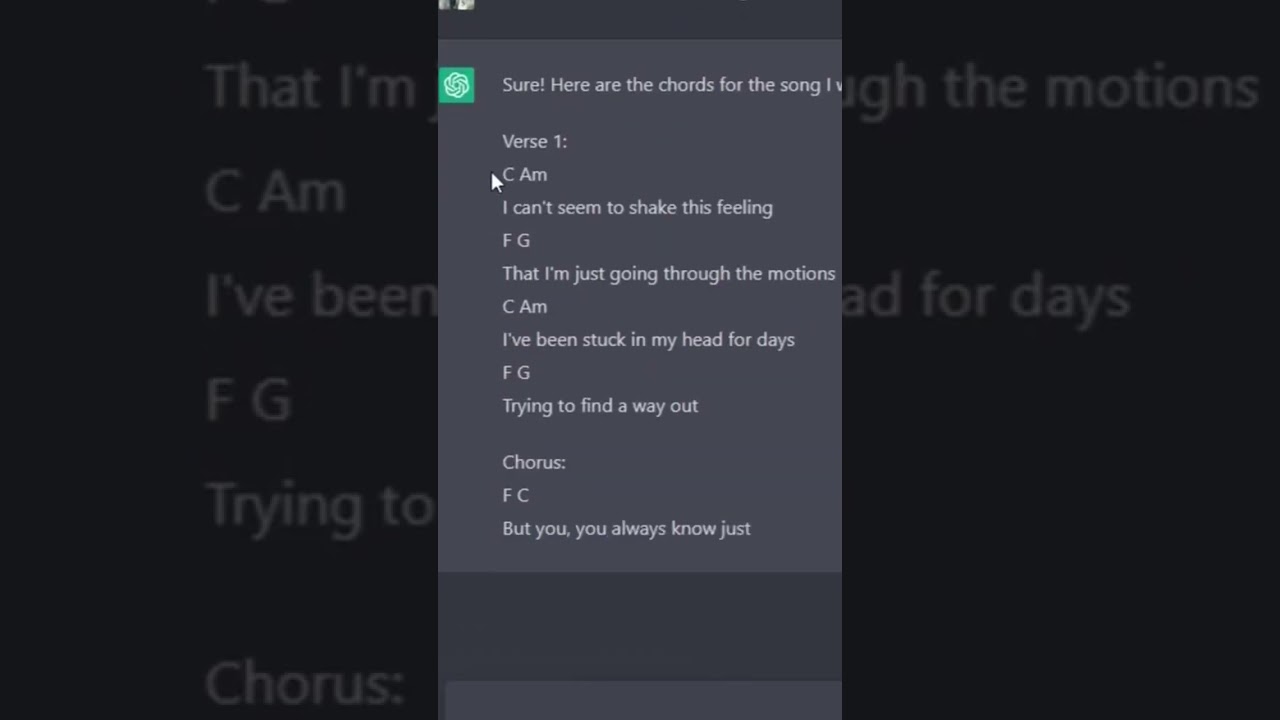 Asking CHAT GPT to write me a song… #shorts #musicproduction #AI